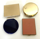 Lot 4 Vintage Compacts Revlon Metallic  Estee Lauder Plastic  Cloisonne  Enamel