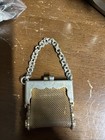 Vintage Mini Gold Tone Mesh Coin  Pill Purse See Pics Chain Link Difference Ends