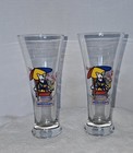 Vtg Bud Light Libbey Beer Glasses 1987 Spuds Mackenzie   Bud Light Ashtray  3pc