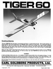Carl Goldberg Model Airplane Plans  rc    Tiger 60 70  Wingspan For  45- 80