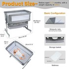 3 In 1 Baby Bassinet Bedside Sleeper  Adjustable Portable Crib With Wheels