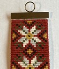 Norwegian Tapestry Bell Pull With Brass Hardware Scandinavian Red White Yellow