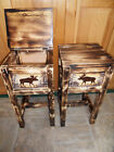 Moose Rustic Endtables  Nightstands  Solid Wood  Handmade Set Of 2