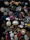Wow     Vintage Jewelry 115 Pc Rhinestone Clip On Screw Back Single Earrings Lot