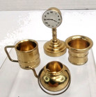 Vtg Miniature Dollhouse Set 4 1 12 Standing Clock brass Cup coal Bucket tea Pot
