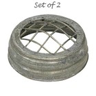 New Galvanized Flower Frog Jar Lids 2 Pc Regular Mouth Size 3 w Primitive Rust