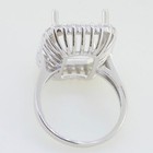 Sterling Silver Semi Mount Ring Setting Emerald Oct 18x13mm White Topaz