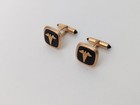Vintage Kremetz Cufflinks Medical Caduceus Gold Tone Men Formal Wear