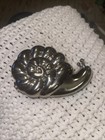 Vintage Snail Tape Measure Silver Tone Figural Sewing Tool Novelty