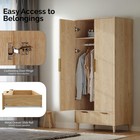 Wooden Wardrobe For Hanging Clothes Closet Storage Cabinet With Hanging Rail