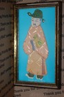 Small Framed Vintage Fabric Asian Wall Art