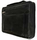 New Medium Black Genuine Leather Bible book Cover Case Zippered Organizer