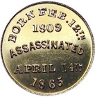  1865  Muling Double Date Civil War Token Birth   Assassination