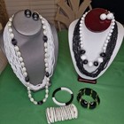 Lot 9 Vintage White   Black Necklaces  Earrings   Bracelets Mod Acrylic Lucite