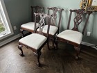 Chippendale Ball And Claw Mahogany Dining Room Chairs Set Of 4