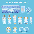 Spa Gift Basket For Women   Bath Gift Set - 12 Pcs Ocean Scented Home Bath Kit 