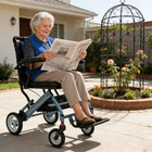Portable Lightweight Folding Manual Transport Chair 16  Seat 8in Aluminum Wheels