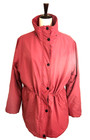 Womens L Fleece Lined Parka Berry Pink Detach Hood Cinch Waist Cozy Chic Winter