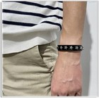 Men Leather Bracelet Adjustable Punk Wide Wrist Wrap Cuff Wristband Bangle Strap
