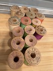 Vintage Belding Corticelli Silk Cotton Thread Lot  Wooden Spools 16 Total