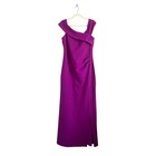 Rickie Freeman Teri Jon Maxi Dress Magenta Sz 14 Chic Asymmetrical Shoulder Gown