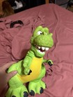 Vintage Fisher Price Dino Roar T-rex Dinosaur Plush 1999 Plastic Head Green B27