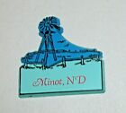 Minot Nd Windmill Vintage 1990 s 2  Blue Green Vinyl Refrigerator Magnet Free Sh