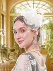 Women Fascinators Hat With Feathers Pearls For Tea Party Weddings Derby White