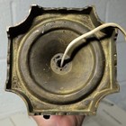 Vintage Beige   Gold Metal Table Lamp W  Shade  Knob Control  Corded Electric