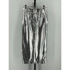 Anthropologie  pilcro  Silver Cotton Side-slit Maxi Skirt Size M