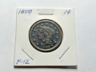 1850 Braided Hair Large One Cent U s  Coin - Some Nice Details - Good Value