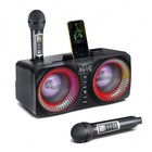 Karaoke Machine Portable Bluetooth Speaker With 2uhf Wireless Mic Remote Control