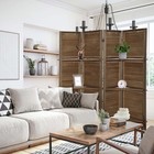 5 6ft 4 Panel Wooden Room Divider Folding Privacy Screen Partition W  Shelves
