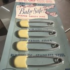 Vintage     Mid-century White Diaper Safety Pins