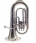 Best Offer Euphonium  Silver  3 Valve With Case And Mouthpiece Heavy Quality 