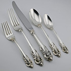 Rare Sterling Wallace Grande Baroque European Size 5pc Place Setting   1295 Each
