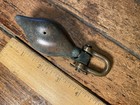 Vintage Bronze Single Egg Shaped Block 1 3 8  Pulley  5 16  Line W nice Patina