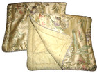 Croscill Iris Anya Green Platinun Floral  2  Standard Pillow Shams 21x27