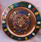 Multi Color Beautiful Antique Vintage  Mexican Aztec Calendar Plate Decor