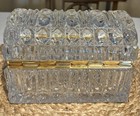 Vintage French Box In Cut Crystal And Gilded Bronze  ormolu 