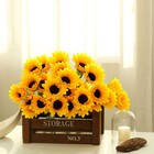 5 Tall Yellow Artificial Silk Sunflower Bushes 70 Flower Wedding Party Wholesale