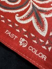 Vintage Fast Color Red Elephant Bandana Trunk Up Classic Pattern Usa