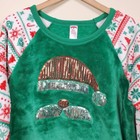 Holiday Time Santa Sequin Ugly Christmas Sweatshirt Womens Size Xl Green 