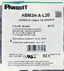 Panduit Abm3h-a-l20 Adhesive Cable Tie Mount Black  50 Items 
