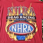 Vintage Y2k Flames Nhra Drag Racing Men s Red T-shirt Size Xl Signed Autographed