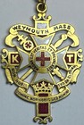 1900 South Shore Weymouth Mass Knights Templar Enamel Fraternal Medal Badge Rare