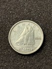 1945 10 Cents Canada Coin Ten Cents Dime  800 Silver Canadian Coin Wwii Era Coin