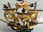 Vintage Spanish Wooden Ship Model Boat Rare Find