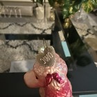 Old World Christmas Pink Poodle Glass Blown Ornament Iridescent Glitter Accents