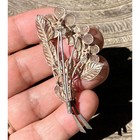 Antique Italian Genova 800 Silver Filigree Floral Brooch Pin Extreme Fine Detail